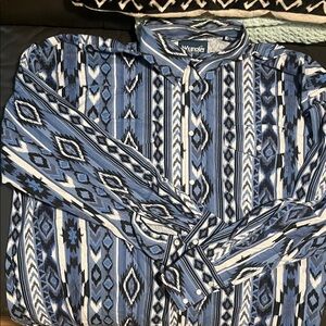 Wrangler Blue and White Patterned Shirt